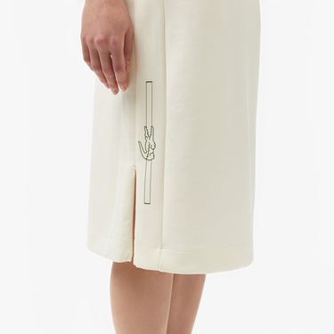  Kadın Straight Fit Beyaz Etek