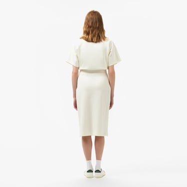  Kadın Straight Fit Beyaz Etek