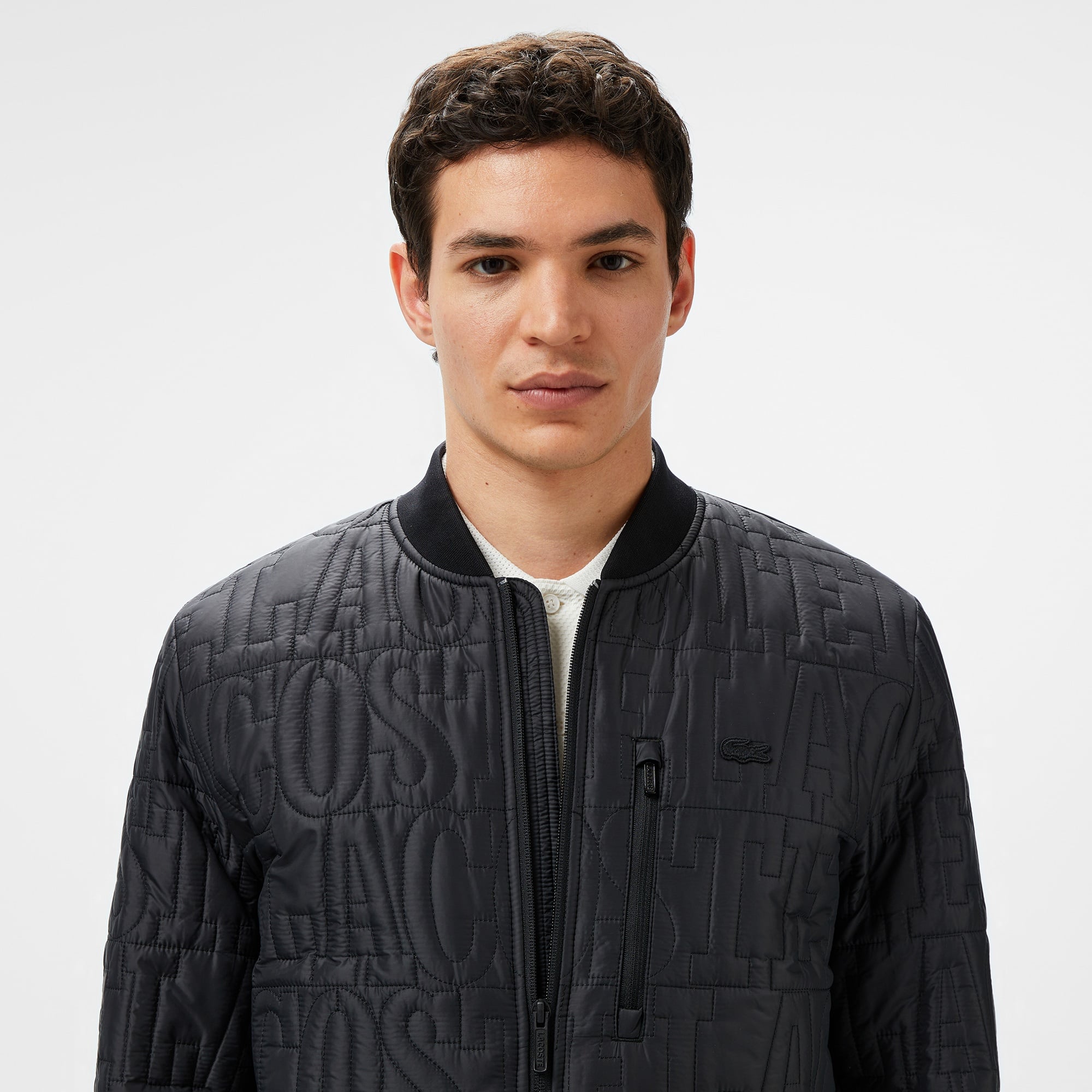 Erkek Regular Fit Dik Yaka Kapitone Siyah Mont