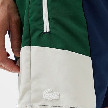  Lacoste Erkek Renk Bloklu Lacivert Deniz Şortu