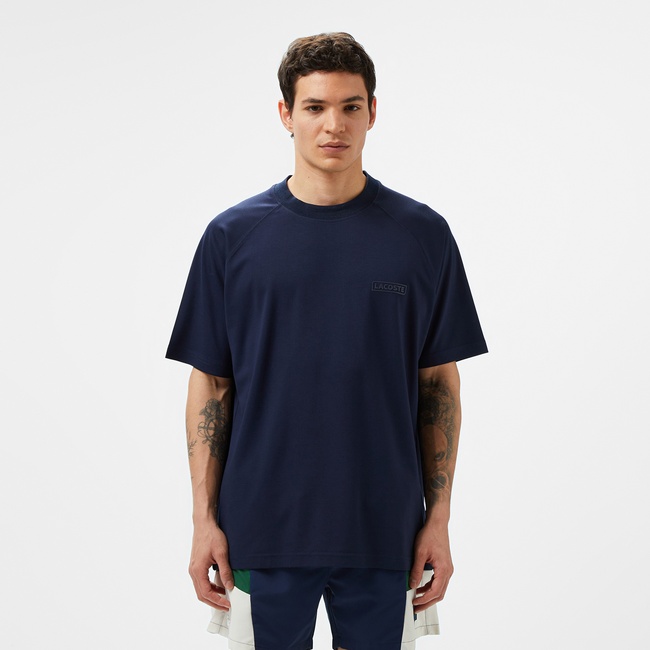  Lacoste Erkek Oversize Fit Bisiklet Yaka Lacivert T-Shirt