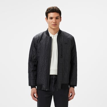  Erkek Regular Fit Dik Yaka Kapitone Siyah Mont