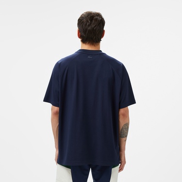  Lacoste Erkek Oversize Fit Bisiklet Yaka Lacivert T-Shirt