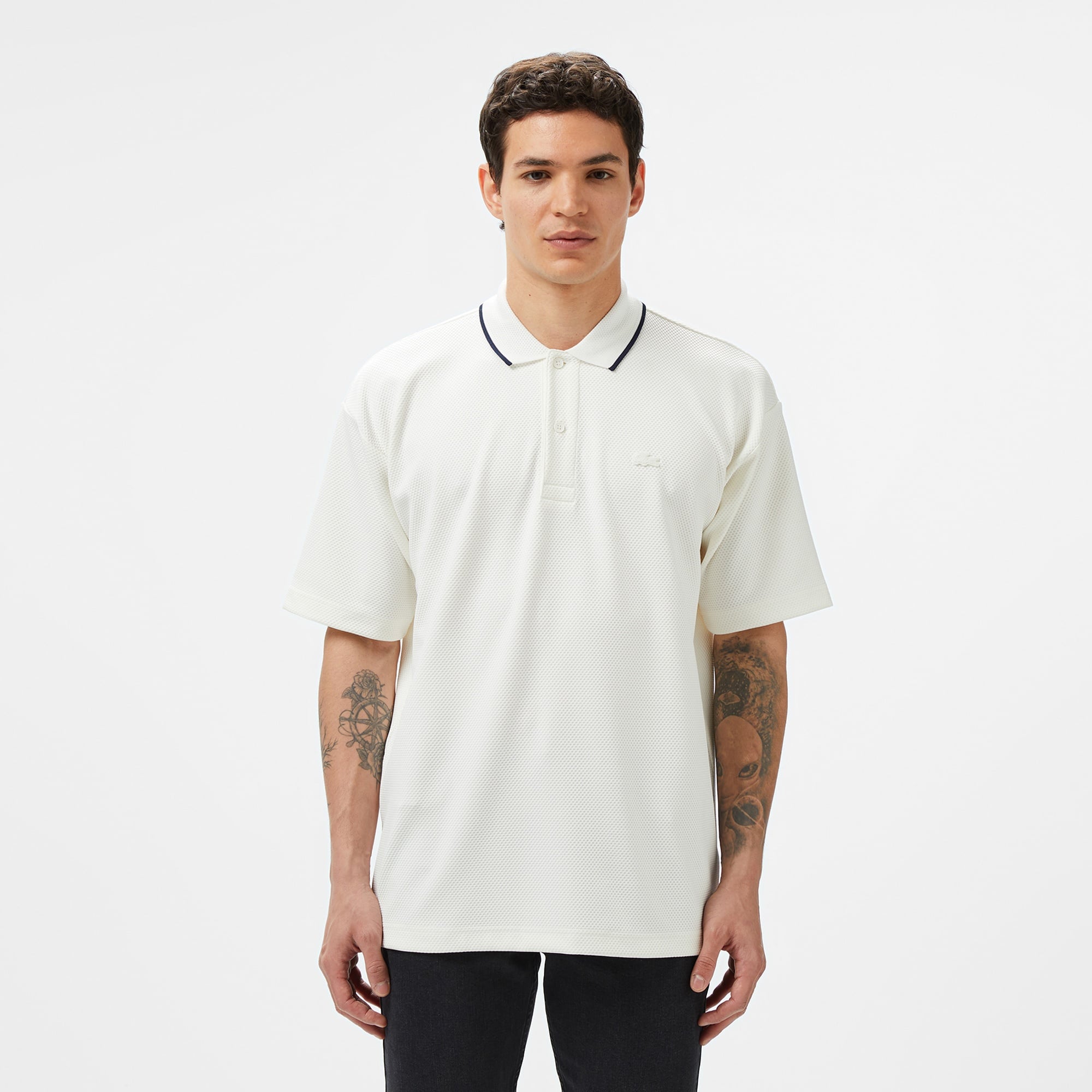 Lacoste Erkek Oversize Fit Beyaz Polo