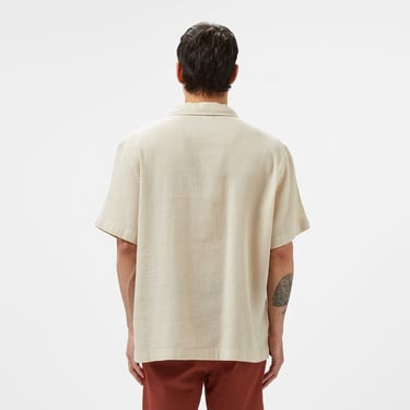  Lacoste Erkek Relaxed Fit Kısa Kollu Bej Gömlek