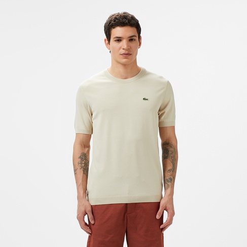  Lacoste Erkek Regular Fit Bej Triko