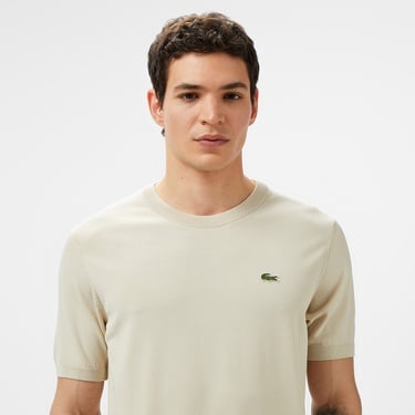  Lacoste Erkek Regular Fit Bej Triko