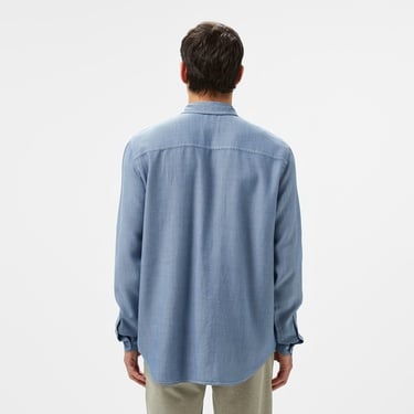  Lacoste Erkek Regular Fit Liyosel Mavi Gömlek