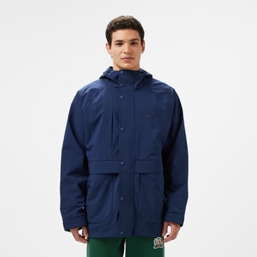  Erkek Regular Fit Kapüşonlu Lacivert Yağmurluk