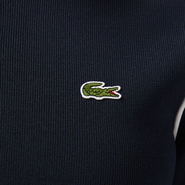 Lacoste Kadın Classic Fit Kısa Kollu Polo Yaka Renk Bloklu Lacivert Elbise