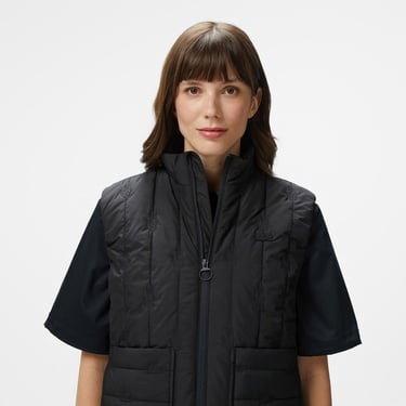  Kadın Regular Fit Dik Yaka Kapitone Siyah Yelek