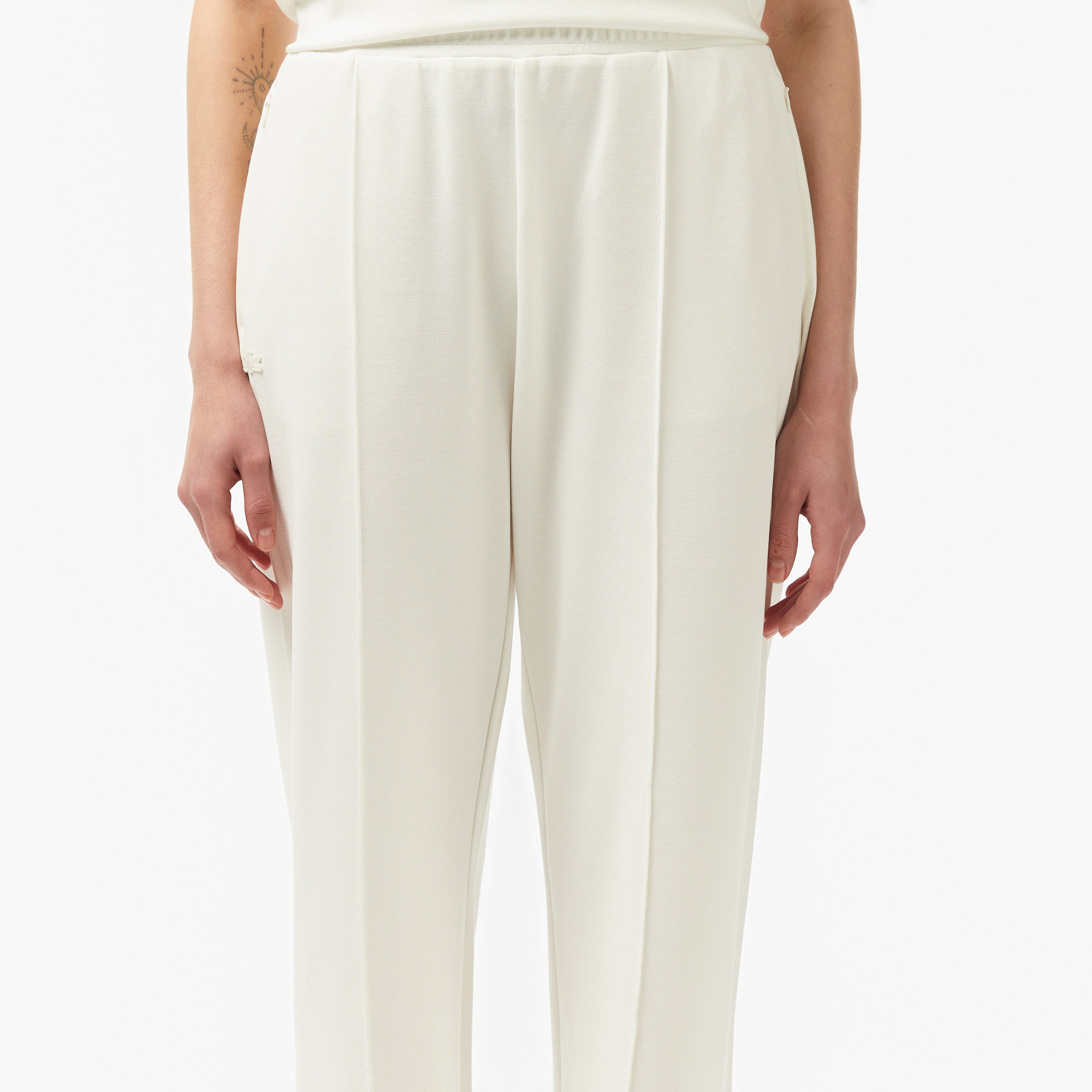 Lacoste Kadın Relaxed Fit Beyaz Pantolon