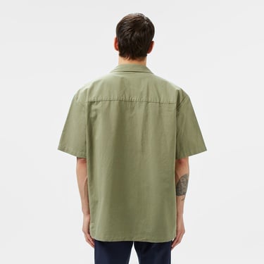  Erkek Relaxed Fit Kısa Kollu Haki Gömlek