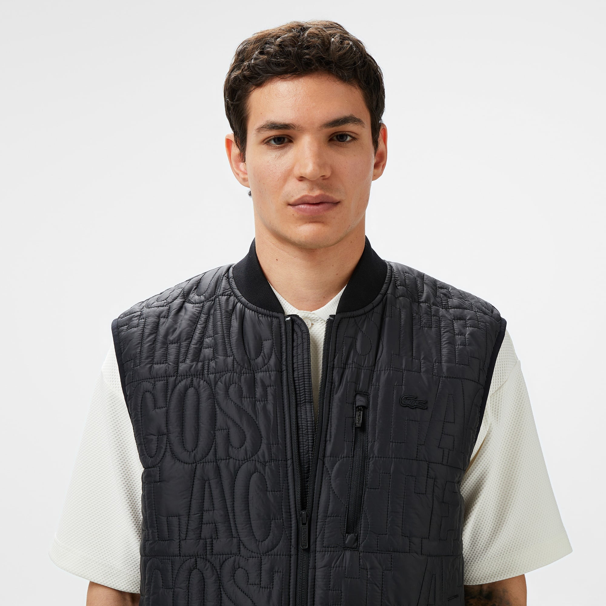 Lacoste Erkek Regular Fit Dik Yaka Kapitone Siyah Yelek