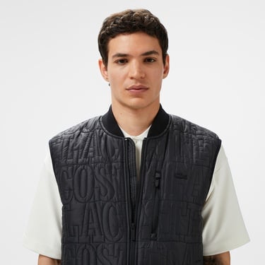  Erkek Regular Fit Dik Yaka Kapitone Siyah Yelek