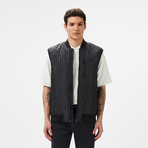  Erkek Regular Fit Dik Yaka Kapitone Siyah Yelek