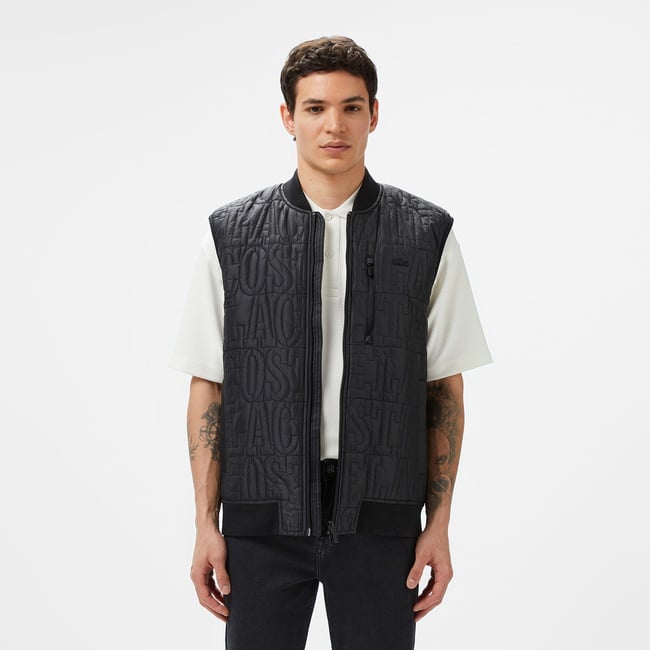  Erkek Regular Fit Dik Yaka Kapitone Siyah Yelek