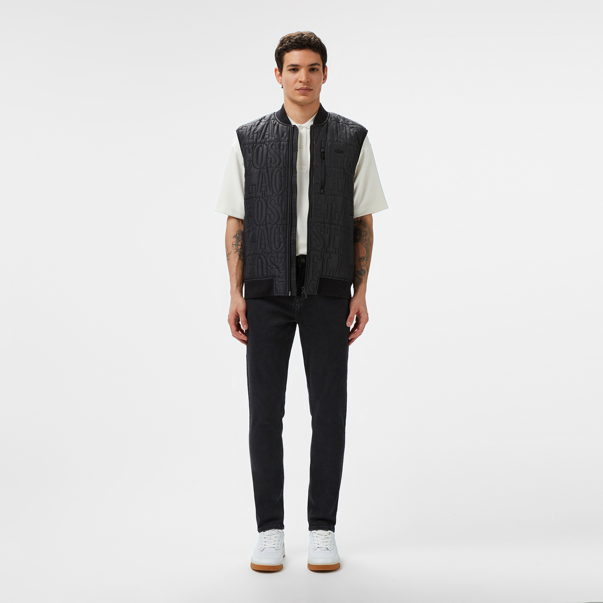 Lacoste Erkek Regular Fit Dik Yaka Kapitone Siyah Yelek