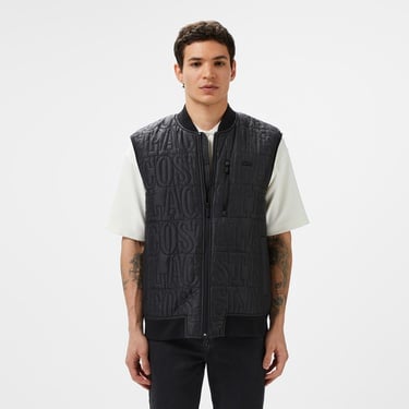  Erkek Regular Fit Dik Yaka Kapitone Siyah Yelek