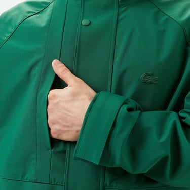  Erkek Regular Fit Kapüşonlu Yeşil Yağmurluk