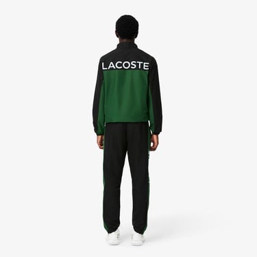  Lacoste Erkek Regular Fit Fermuarlı Renk Bloklu Siyah Eşofman Takımı