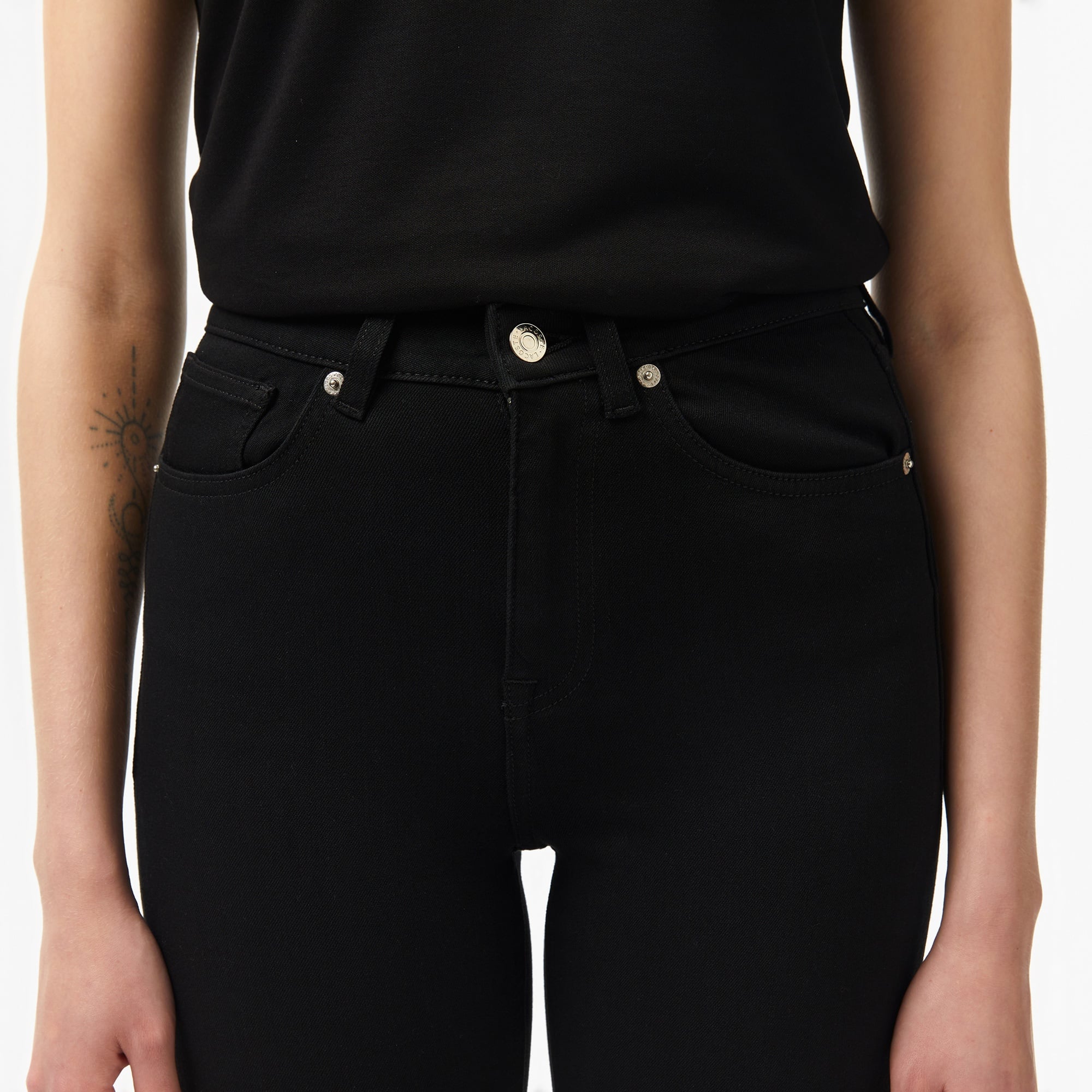 Lacoste Kadın Skinny Fit Siyah Jean Pantolon