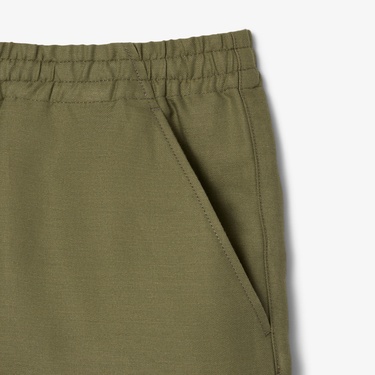  Erkek Regular Fit Keten Haki Şort