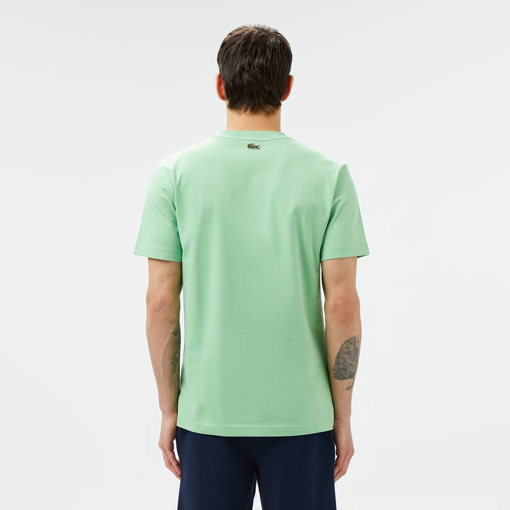 Lacoste Erkek Regular Fit Bisiklet Yaka Baskılı Açık Yeşil T-Shirt