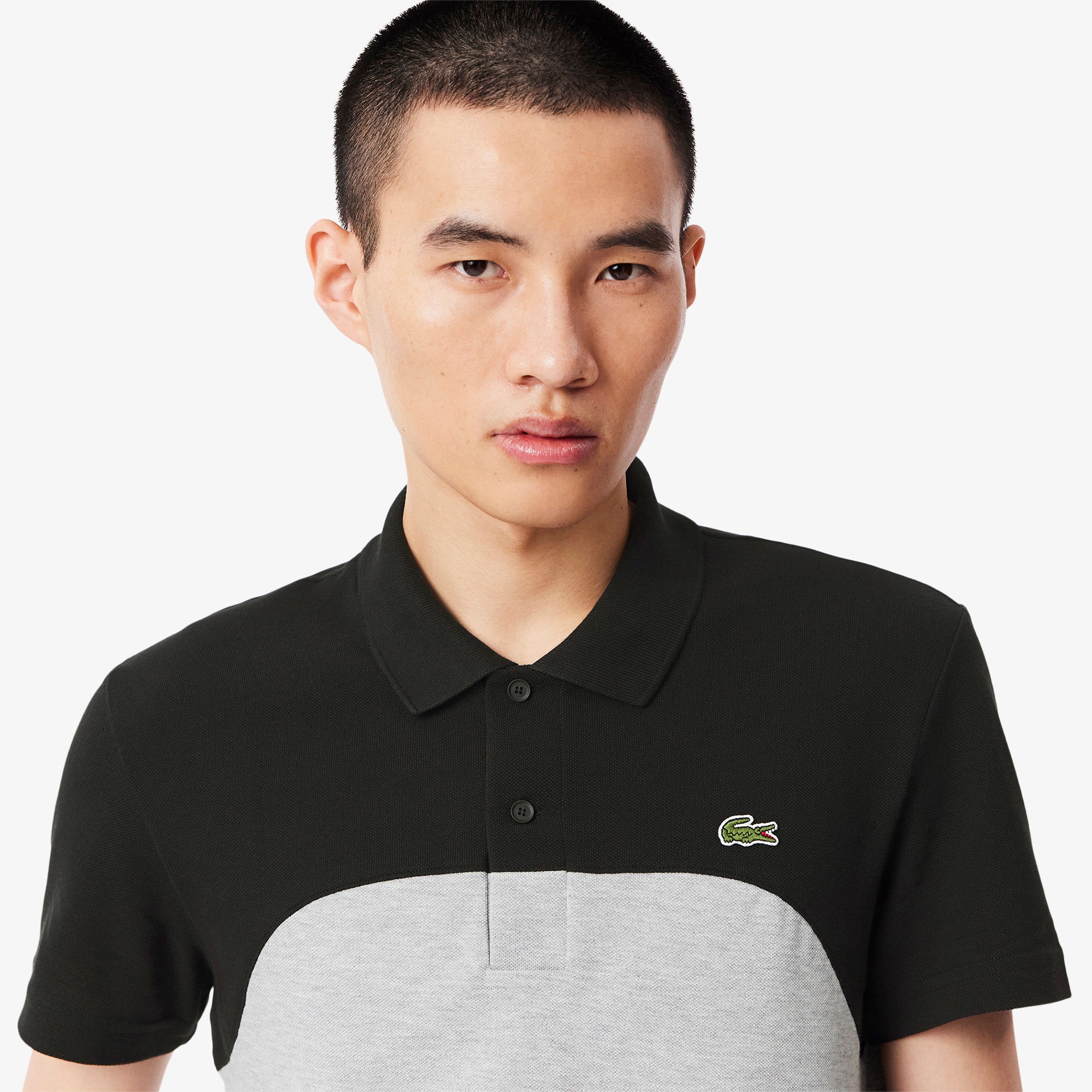Lacoste Erkek Regular Fit Renk Bloklu Gri Polo