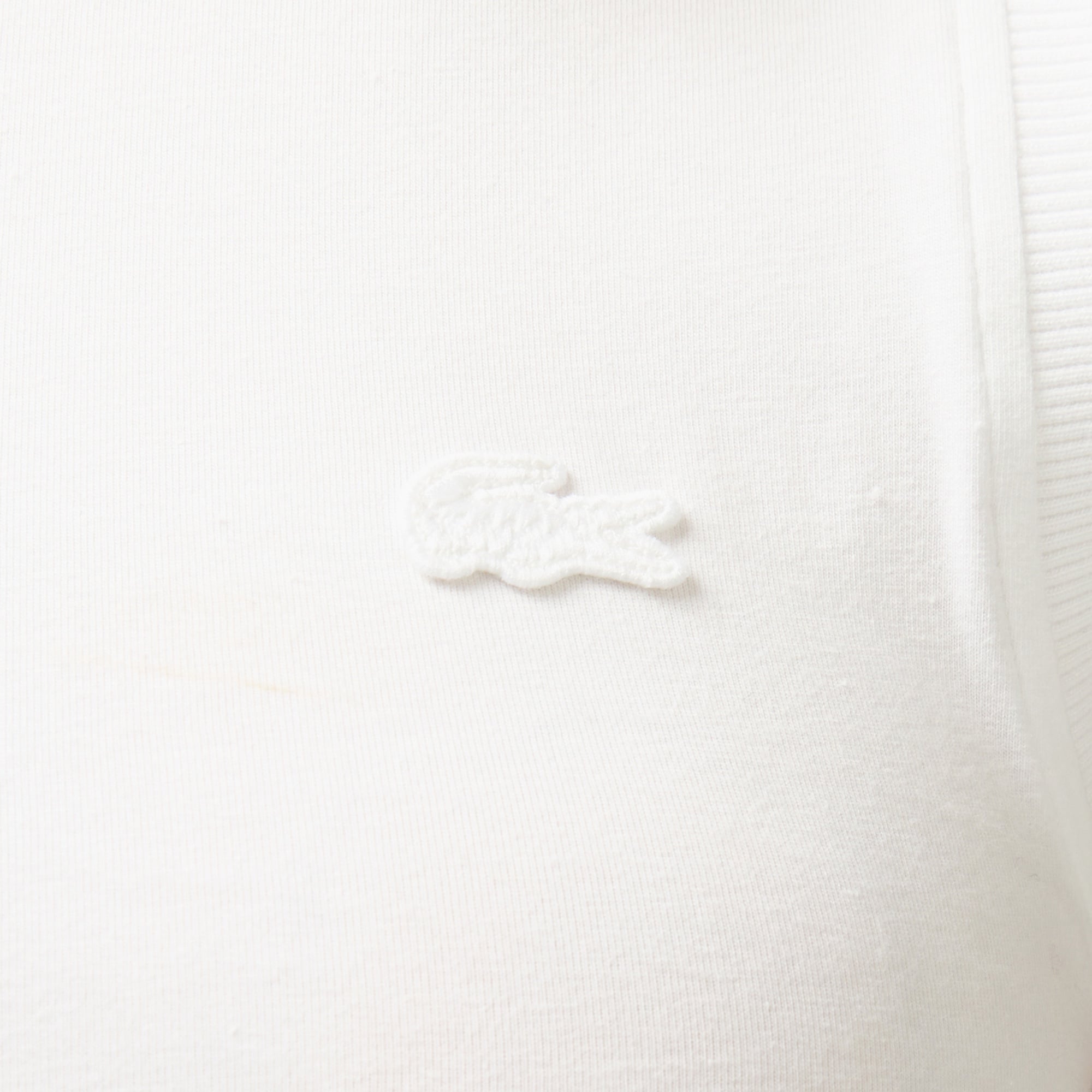 Lacoste Kadın Slim Fit Kolsuz Bisiklet Yaka Beyaz T-Shirt