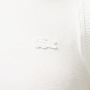  Lacoste Kadın Slim Fit Kolsuz Bisiklet Yaka Beyaz T-Shirt