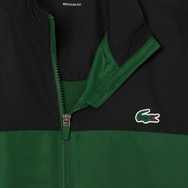  Lacoste Erkek Regular Fit Fermuarlı Renk Bloklu Siyah Eşofman Takımı