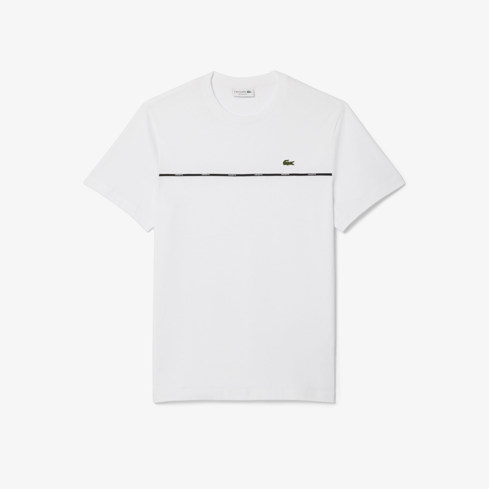 Lacoste Erkek Regular Fit Bisiklet Yaka Baskılı Beyaz T-Shirt