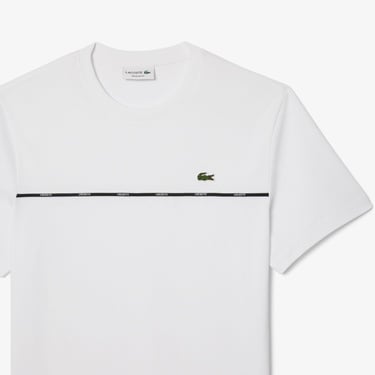  Lacoste Erkek Regular Fit Bisiklet Yaka Baskılı Beyaz T-Shirt