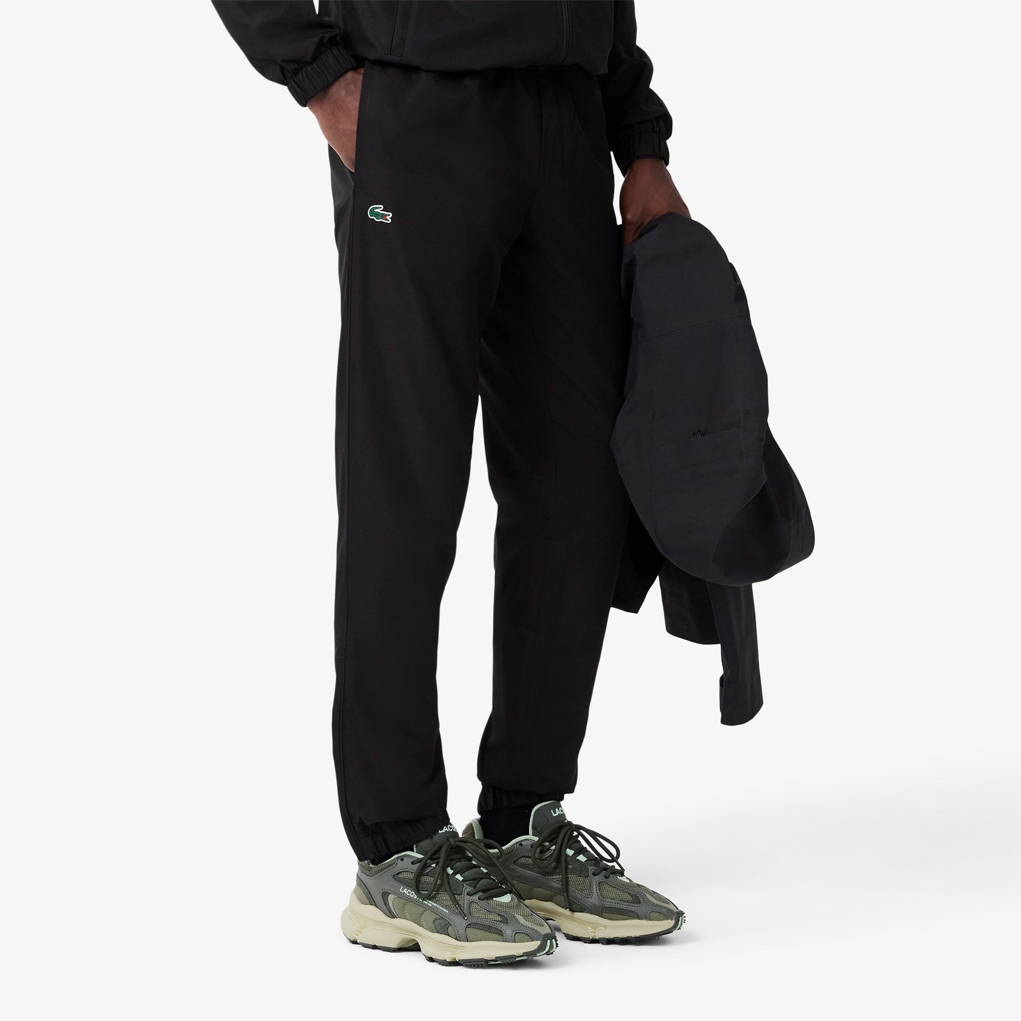 Lacoste Erkek Regular Fit Kapüşonlu Siyah Eşofman Takımı