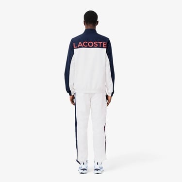  Lacoste Erkek Regular Fit Fermuarlı Renk Bloklu Beyaz Eşofman Takımı