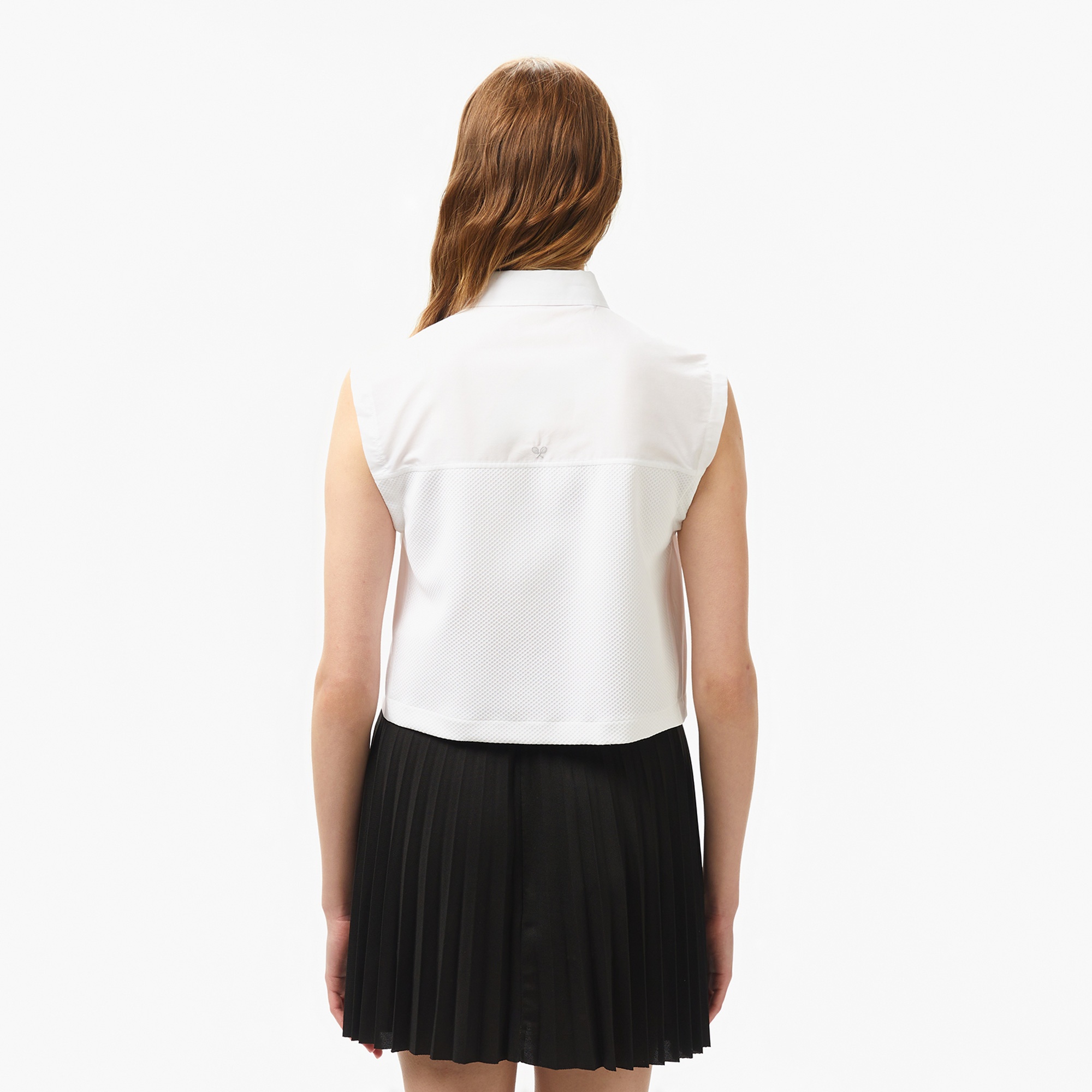 Lacoste Kadın Regular Fit Kolsuz Beyaz Gömlek