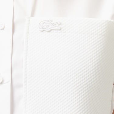  Lacoste Kadın Regular Fit Kolsuz Beyaz Gömlek