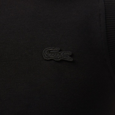  Lacoste Kadın Slim Fit Kolsuz Bisiklet Yaka Siyah T-Shirt
