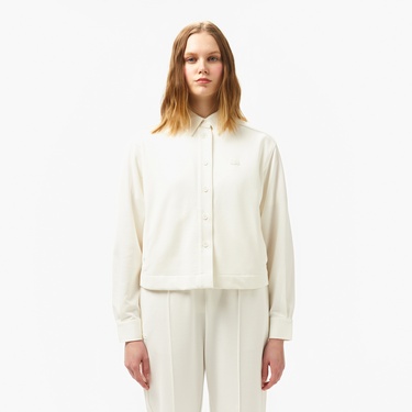  Lacoste Kadın Regular Fit Beyaz Gömlek