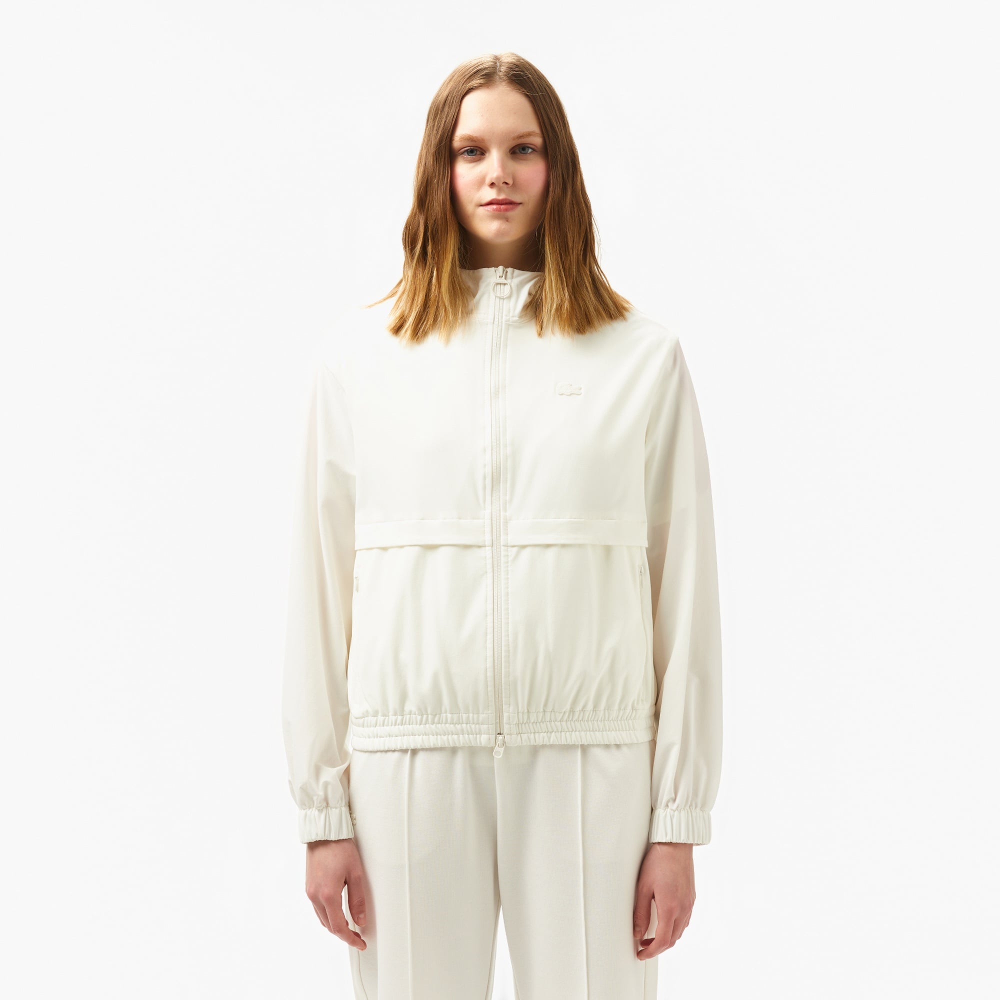 Lacoste Kadın Kapüşonlu Beyaz Ceket