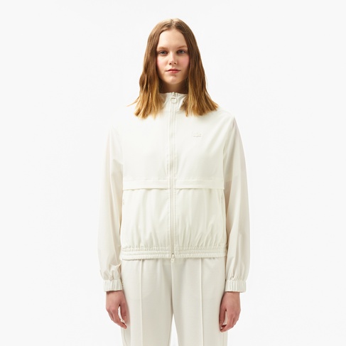  Lacoste Kadın Kapüşonlu Beyaz Ceket