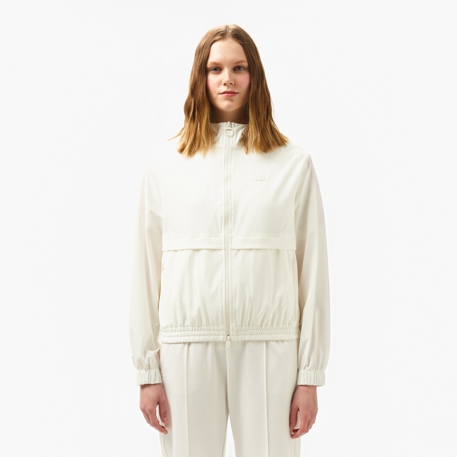  Lacoste Kadın Kapüşonlu Beyaz Ceket
