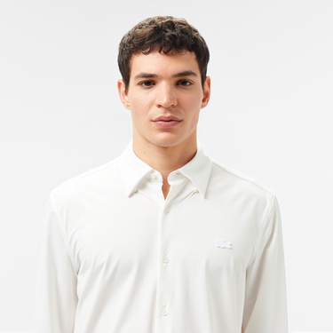  Lacoste Erkek Slim Fit Beyaz Gömlek