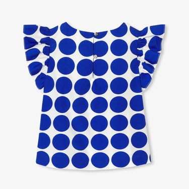  Kız Çocuk Puantiyeli Poplin Bluz