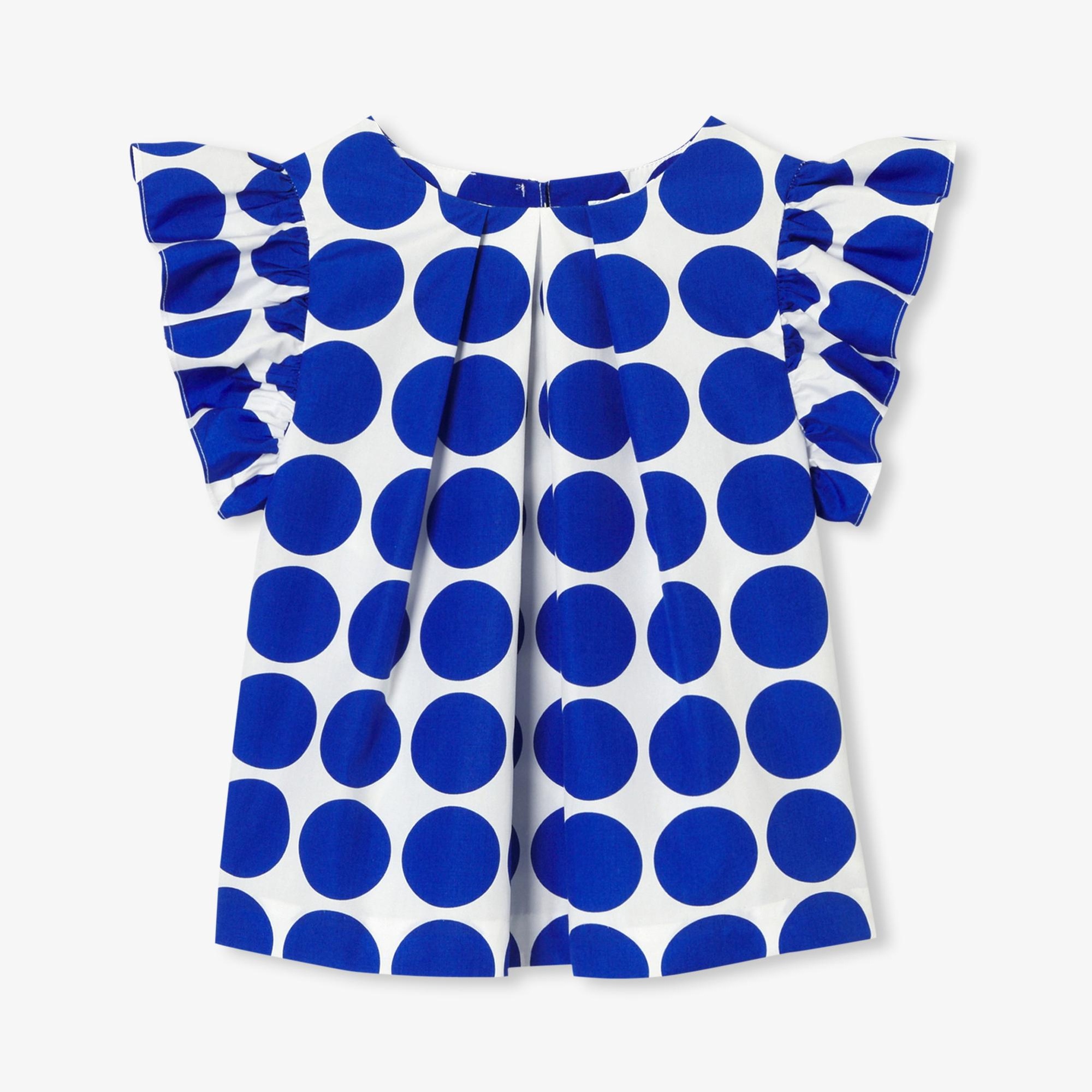 Kız Çocuk Puantiyeli Poplin Bluz