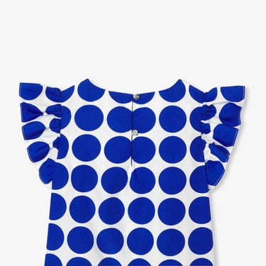  Kız Çocuk Puantiyeli Poplin Bluz