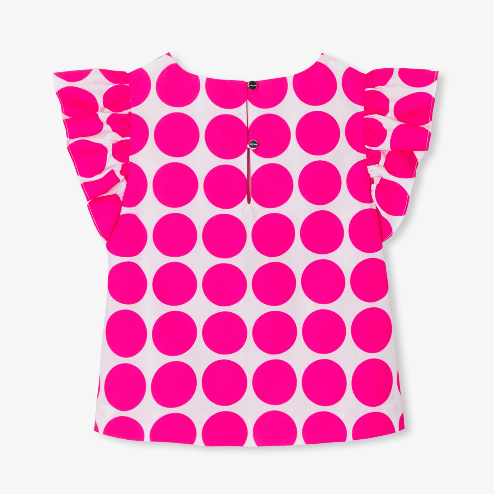 Kız Çocuk Puantiyeli Poplin Bluz