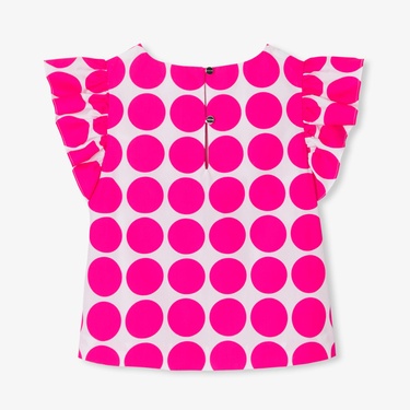  Kız Çocuk Puantiyeli Poplin Bluz