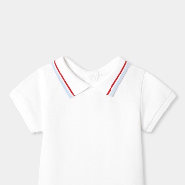  Yenidoğan Erkek Bebek Polo Yaka Kısa Kollu Body